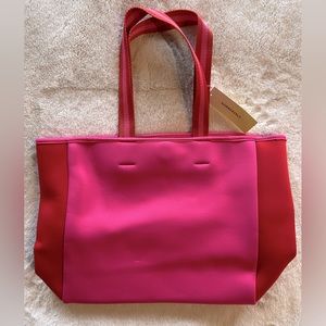 NWT Summersalt red and hot pink neoprene beach tote